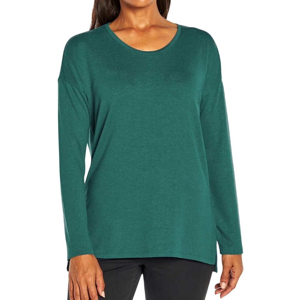 BANANA REPUBLIC premium women's teal long sleeve scoop neck relaxed top shirt XL